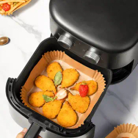 50pcs Air Fryer Disposable Paper Parchment Wood Pulp Steamer Cheesecake Air Fryer Accessories Baking Paper For Air Fryer
