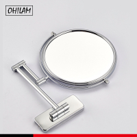 (100 Original Best) cermin solek dengan pembesaran 1X 5X 8-inci Double Sided Wall Mount laras lipat kosmetik Bathrrom Vanity Mirror