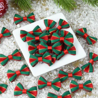 40Pcs Christmas Bows Handmade DIY Wreath Decoration Xmas Tree Hanging Ornament Christmas Hair Accessories Dog Gift