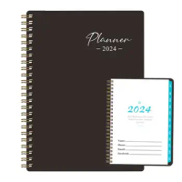 2024 Planner Book Coil Diary Books Hard Cover 2024 Planner Multifunctional Flexible Organizer Notebook Planner 2024 Pocket