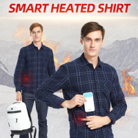 Snowwolf Business Casual Thermal Shirt USB Battery Heated Cardigan Men's Heated Shirts