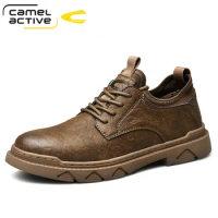 Camel Active New Men Casual Shoes Leather Men Shoes Lace-up Breathable Soft Autumn Casual Flats Formal Shoes Plus Size 44