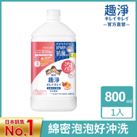 日本獅王LION 趣淨抗菌洗手慕斯補充瓶 果香 800ml