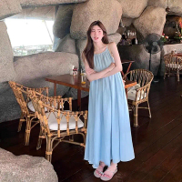 Newlan QZ183 Maxi Dress Tie Strap Sleeveless Long dress Wanita Dress Rok Party Dress / Dress Pantai