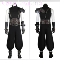 Carnival Halloween FF Rebirth Cloud Strife Cosplay Costume Complete Set Outfit With Pauldrons Armour Comic Con Roleplay Men Suit