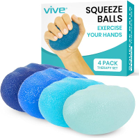 Vive Squeeze Balls For Hand Tpy Set (4 Pack) - Grip Strengthener อุปกรณ์ออกกำลังกายจากการทำงานสำหรับ