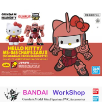 Bandai Original SD Ex-Standard Hello Kitty Char's Zaku II Action Figure Assembly Model Kit Collectible Gifts