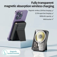Ultra Thin Slim Portable Magnet Powerbank Wireless Charger 5000 10000 Mah 5000mah 10000mah Mini Magnetic Power Bank
