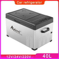 40L Alpicool Car Refrigerator 12V/24V Compressor Refrigerator 220V Car Home Fridge Portable Outdoor Freezer Camping Fridge