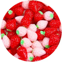 6pcs/lot Fruit Strawberry DIY Slime Supplies Accessories For Slime Filler Miniature Resin Kids Polymer Plasticine Gift
