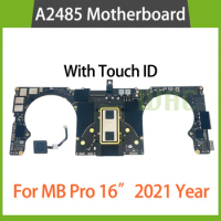 Tested M1 Pro M1 Max Logic Board for MacBook Pro 16" A2485 Motherboard With Touch ID 16GB 32GB 512GB 1TB 2TB 820-02100-A