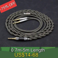 2 Core 2.8mm Litz OFC Earphone Shield Braided Sleeve Cable For Oppo PM-1 PM-2 Planar Magnetic 1MORE H1707 Sonus Faber LN008043