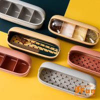 iSFun 北歐撞色 掀蓋透視桌上瀝水筷子餐具盒 多款任選