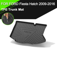 Car Rear Trunk Cover Mat TPE Waterproof Non-Slip Rubber Cargo Liner Accessories For Ford Fiesta Hatchback 2009-2016