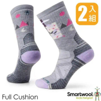 【SmartWool】女 美麗諾羊毛 機能戶外中級減震中長襪-樹梢高歌(2雙入)SW001854-039 淺灰
