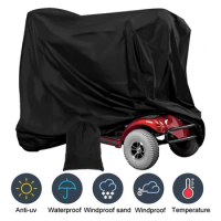 Mobility Scooter Cover Waterproof Wheelchair Storage Cover 190D Oxford Fabric Rain Protector from Dust Dirt Snow Rain Sun Rays
