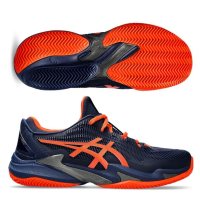 asics 亞瑟士 COURT FF 3 CLAY 男款 網球鞋 一般楦 紅土鞋底(1041A371-401 藍橘 澳網配色 頂級款全能型)