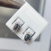 Bông tai đính đá Opal tự nhiên