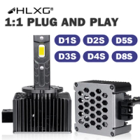 HLXG 20000LM D2S D5S D8S Car LED Headlight 6000K White 90W Conversion Kit LED D3S LED D4S D2R D1S D1R Lamp Replace HID Auto Bulb