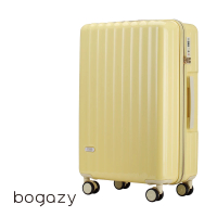 【Bogazy】雅典美爵 26吋鏡面光感海關鎖可加大行李箱(杏桃黃)