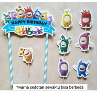 dekorasi kue cake topper hiasan kue ulang tahun tema Oddbods Odd Bods