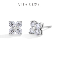 Anting-anting Moissanite, Semua Potongan Bulat 0.4CT, Warna D, VVS1, Untuk Wanita, Berkilauan, Sesua