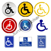 Disabled Sign Handicap Signs Car Stickers And Decals Wheelchair Sign, Waterproof Door Protector Side Window Sticker