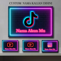 Hiasan Dinding Social Media Play Button | Tiktok Awards | Instagram Button Besi Gantungan Sticker ka