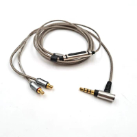 For Audio Technica ATH-LS200 LS300 LS400 E40 E50 E70 LS50 LS70 A2DC Earphone Replaceable 3.5mm Stereo Silver Plated Cable
