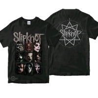 Kaos band SLIPKNOT - FACES CREATURES Premium tshirt metal baju Slipknot xtab distro  bahan cotton co