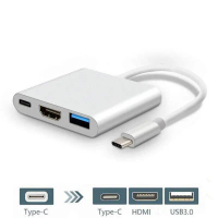 2025 Manufacturer Wholesale Type-C to HDMI 3-in-1 Type-C to USB Type-C to HDMI Converter