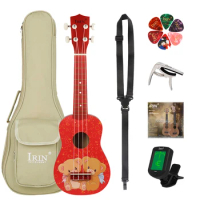 IRIN 21 Inch Ukulele 4 Strings Hawaiian Guitar Bear Mini Guitarra Ukulele With Bag Tuner Strings Capo Guitar Parts &amp; Accessories