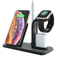 10W Qi Wireless Charger 3 in 1 Fast Charging for Apple Watch 1 2 3 4 Charge Dock Station for iPhone 8 XR XS Max AirPods Samsung