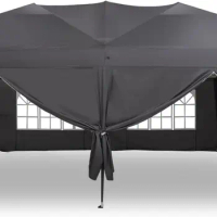 Outdoor Large Sun Shelter of 10'X20', 6 Removable Sidewalls, Stakes X8, Ropes X6, Canopy Gazebo Commercial Tent