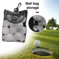 Golf Mesh Net Bag with Fastener Tape Large Capacity Indoor Outdoor Sports Golf Ball Storage Pouch Accessories
