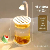 鬥魚專用魚缸帶蓋帶燈圓角方缸水族造景創意桌面玻璃小型迷你魚缸