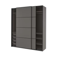 PAX/MEHAMN 衣櫃/衣櫥組合, 深灰色/雙面設計 深灰色, 200x66x236 公分