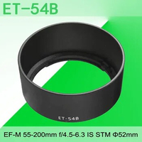 Camera Lens Hood ET54B For Canon EOSM M2 M3 M5 M6 M6II M50 M50II M100 M200 Mount EF-M 55-200mm f/4.5-6.3 IS STM 52mm Filter Lens