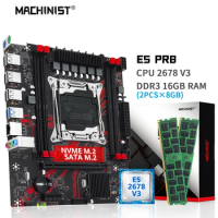 MACHINIST X99 PR8 Motherboard Combo Kit Xeon E5 2678 V3 CPU LGA 2011-3 Processor 16GB=2*8G DDR3 1333MHz RAM Memory NVME M.2 SATА