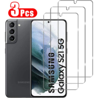 3Pcs Fingerprint Unlock Tempered Glass For Samsung Galaxy S21 5G S23 S22 + Plus S24 5G Screen Protector Glass Film