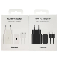 EP-T845 Original 45W PD Super Fast Charger +1M 5A Double Type-C Cable For Samsung S23 S22 FE Z Flip 5 F54 F52 USB C Quick Charge