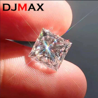 DJMAX Rare Princess Cut Moissanite Loose Stone 0.35-10ct Super White Certified Princess Square Shape Moissanite Diamonds