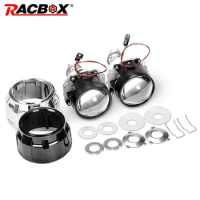 RACBOX Car Styling 2.5 inch HID Bi xenon Headlight Mini Projector Lens Retrofit H4 H7 Headlamp Lenses Black Silver Use H1 Bulb