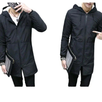 Jaket Jubah Panjang Bulu Jacket Long Coat Pria Anime Musim Dingin Abu Army Hitam Katun Navy Tebal -