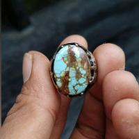 batu pirus persia biru serat hitam lawasan dim 19*15*7 ring 8