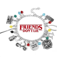 Hot STRANGER THINGS Friends Don't Lie Charm Boho Bracelet Wristlet Movie Jewellery