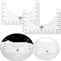 5Pcs/Set T-Shirt Alignment Ruler Centering Tool Placement Graphic Guide Printed T-Shirts Design DIY Drawing Template Craft Tool