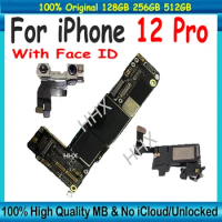 Free Shipping For iPhone 12 Pro 12Pro Motherboard With Full chips Face ID 100% Original Logic Board Unlocked Mainboard NO iCloud