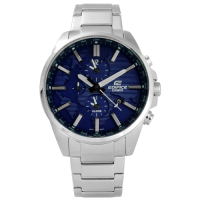 EDIFICE CASIO 卡西歐 三環不鏽鋼手錶-藍色/44mm