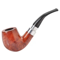 New Briar Wood Pipe Bent Smoking Pipe 9mm Filter Briar Glossy And Engarving Tobacco Pipe Smoking Accessories